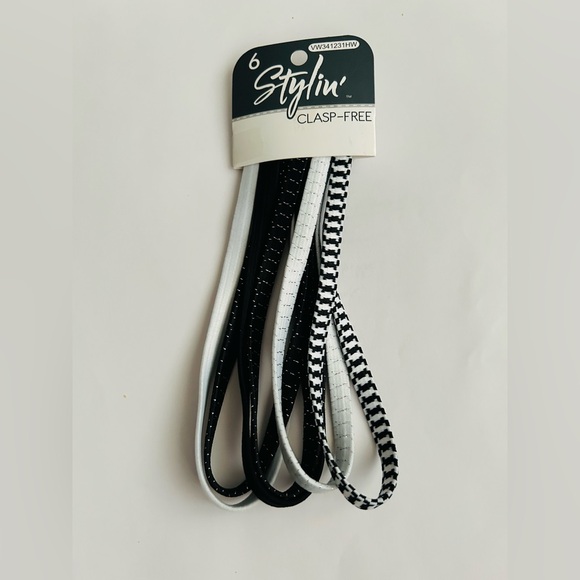 New 6 Headbands Styling Clasp-Free made in Vietnam Black and Whites Headband - Picture 1 of 16